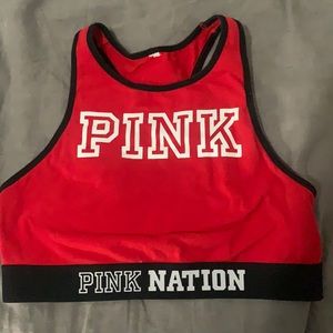 Pink sports bra